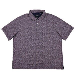 Bugatchi OoohCotton Tech Polo Shirt 8-Way Stretch Navy Dotted XL